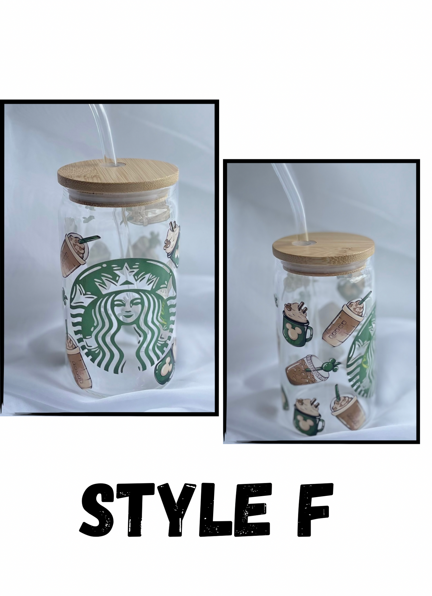 Glass Tumbler with lid & straw