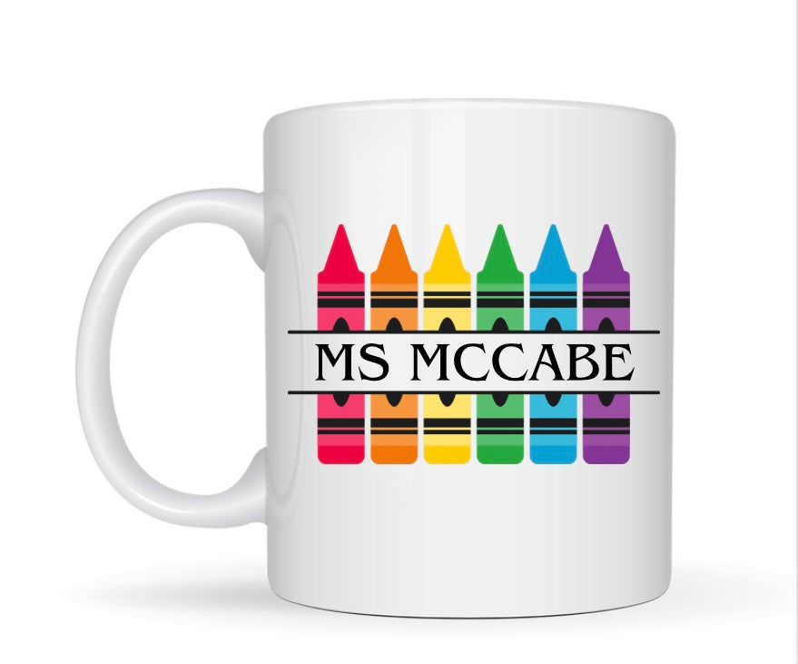 Teacher crayon mug