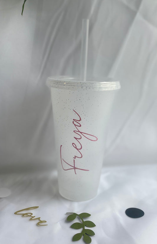 Cold cups with straw